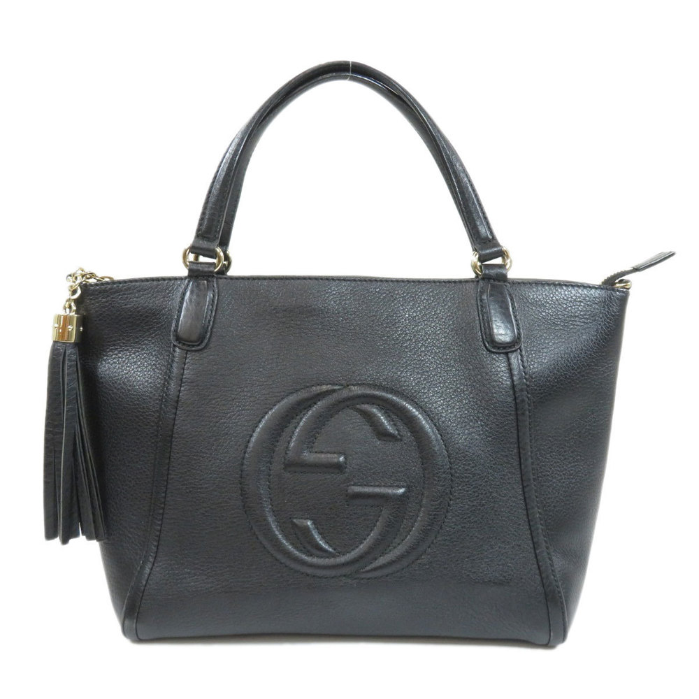 Gucci Soho Handbag Leather Ladies Black
